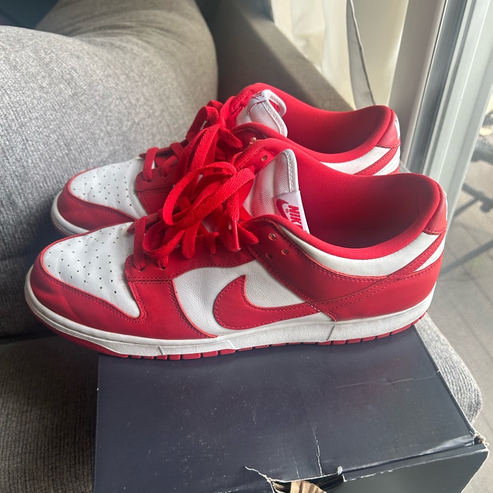 Nike Red and White Athletic Shoes
